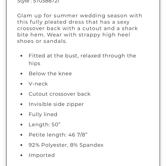 WHBM $220 Satin Pleated Midi Dress - Picture 11 of 11